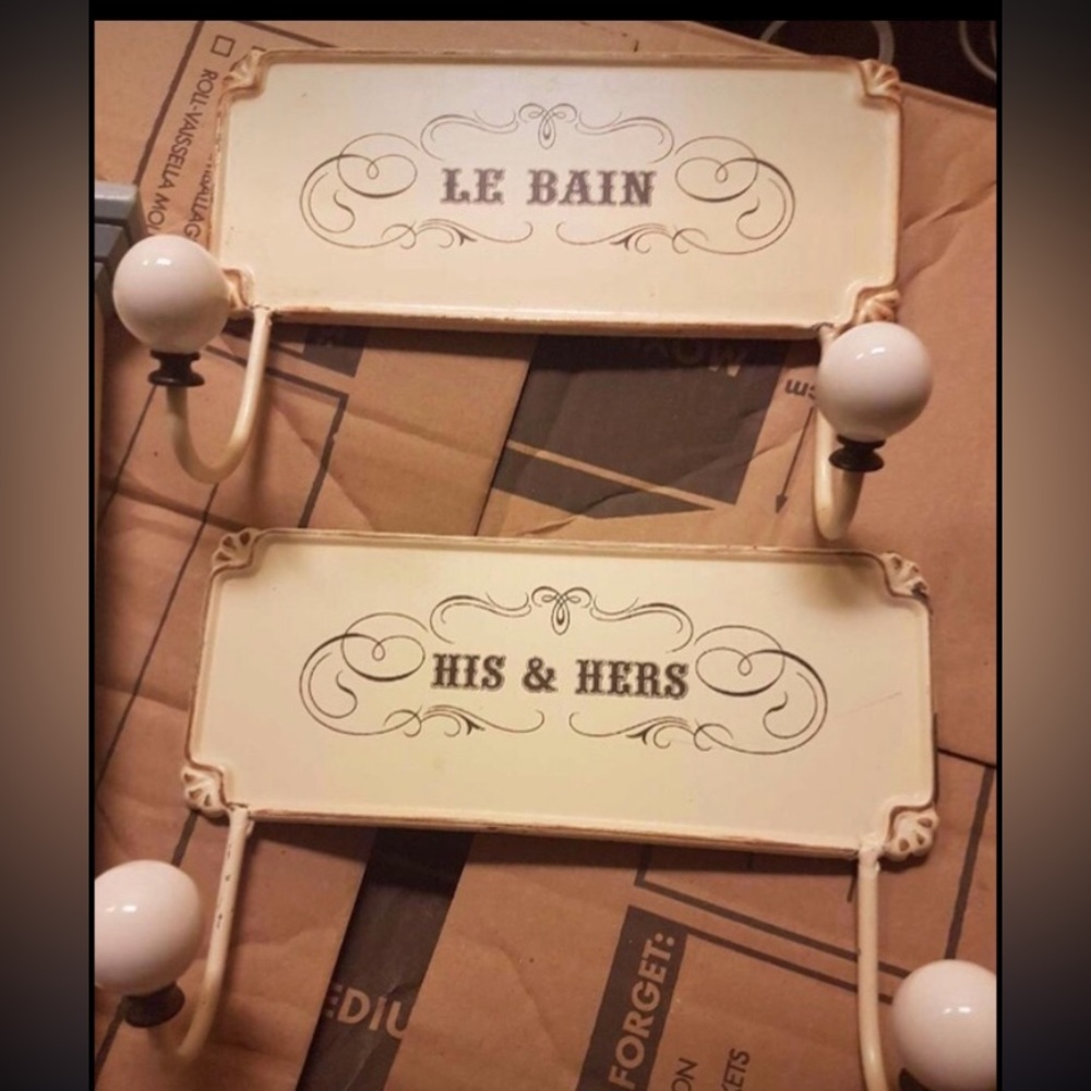 Pier 1 Cream and Black Wall Hooks